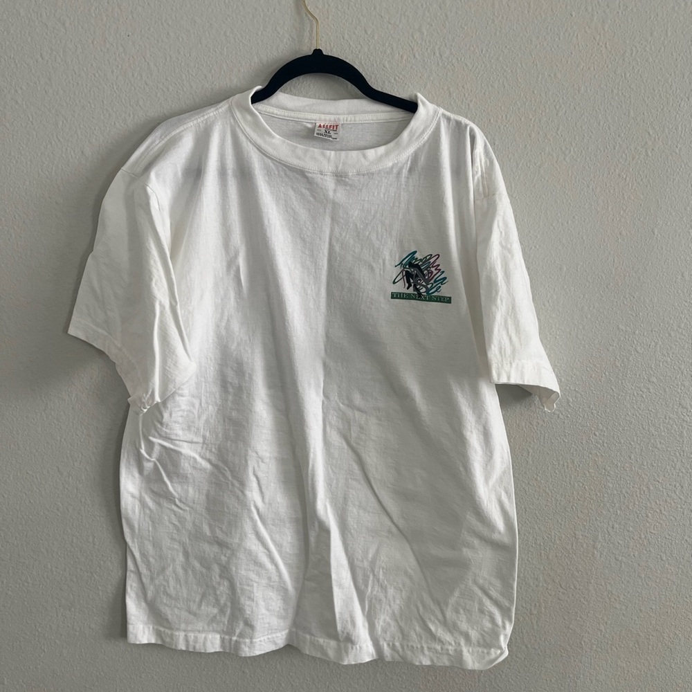 Vintage 90s Man White “The Next Step” T Shirt, Size Xl